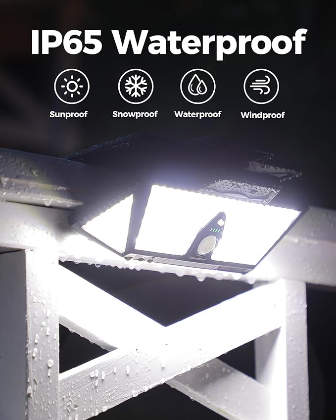 Large Clip on Solar Lights Outdoor, 208 LEDs 1000Lum Bright Solar Security Light with Motion Sensor, 3 Ways -Mount, Portable Solar Outdoor Lights for Fence Gutter Garage Yard
