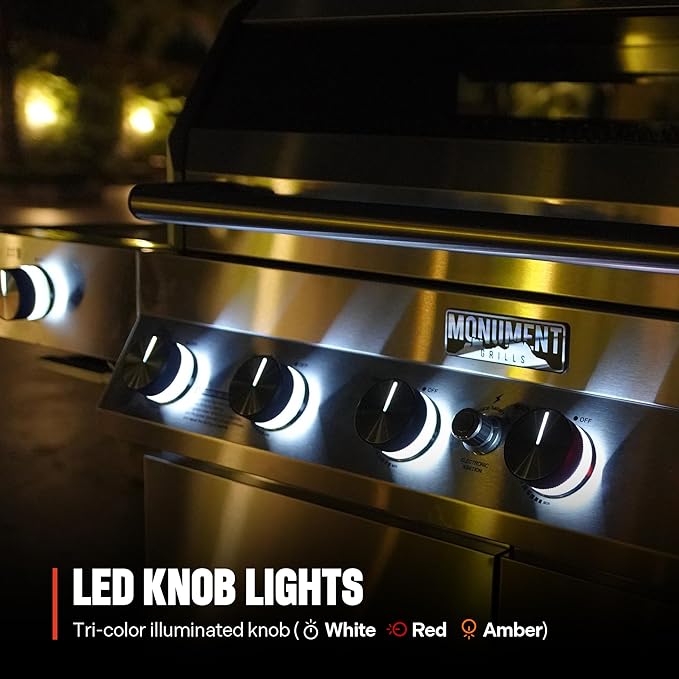 Monument Grills 6-Burner Convertible Natural Gas Smart bbq Grill Stainless Steel Denali 605 with Conversion Kit