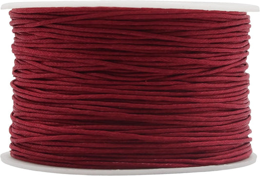 Mandala Crafts 0.5mm 109 Yards Dark Red Cotton Waxed Cord for Jewelry Making Bracelet Cord Waxed String - Beading String Thread Jewelry Cords for Necklaces String