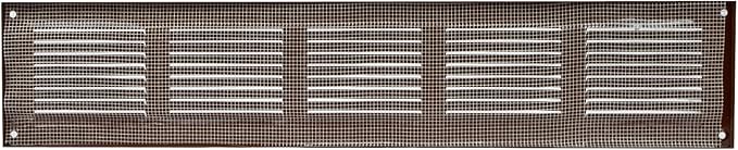 Repa Market Air Vent Cover 20x4 Inch (Outer Dimensions) Brown Galvanized Steel Louvered Grill Cover with Mesh Screen/Wall or Ceiling Vent/HVAC Register for Indoor and Outdoor Ventilation