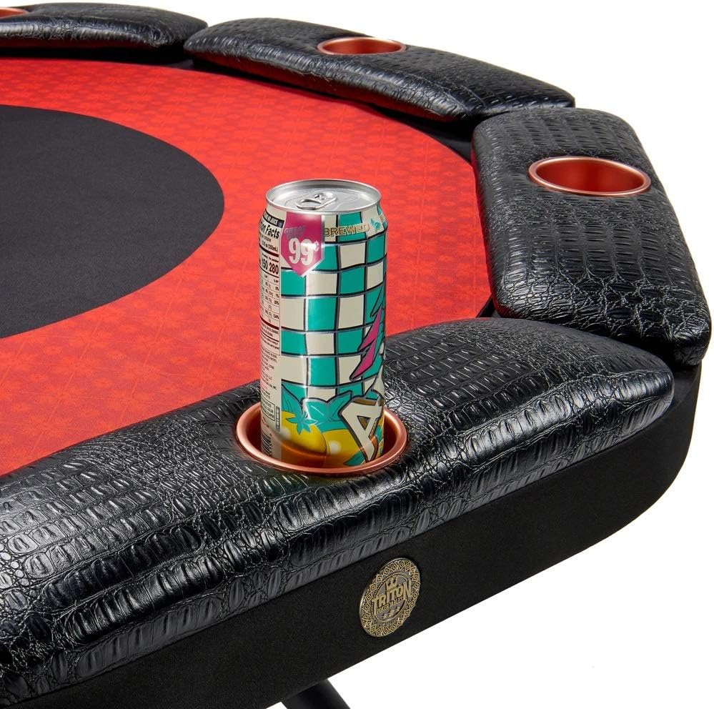 Triton Premium Poker Table for 8 Players - Foldable and Long-Lasting Poker Table, Luxurious Vegas Style Casino Experience at Home