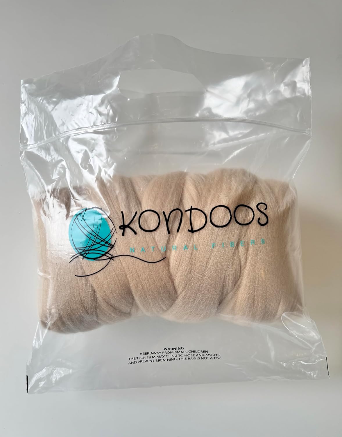 Colored Natural Wool roving, 1 lb. Best Wool for Needle Felting, Wet Felting, handcrafts and Spinning. (Cream Beige, 1 lb)