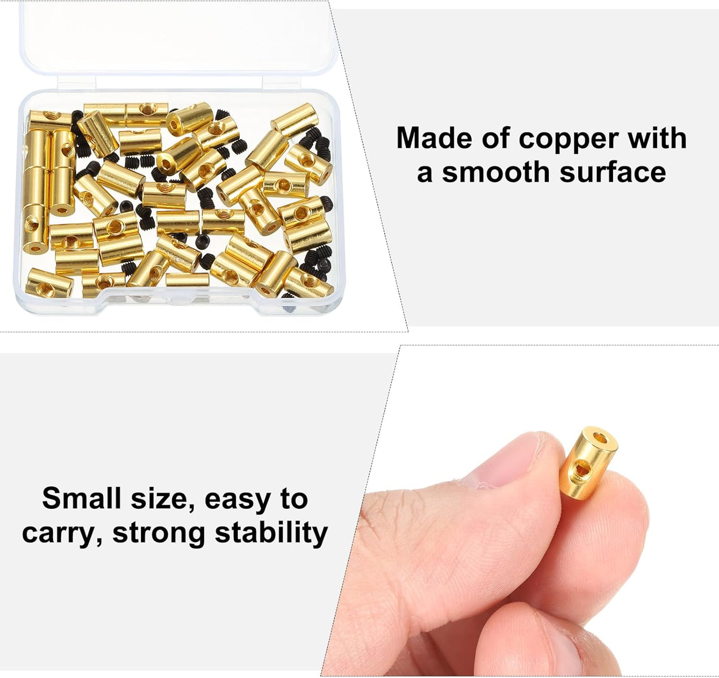 MECCANIXITY 40 Pcs Metal Locking Pin Backs, Locking Pin Keepers Clasp 9mm(H) with 4 Wrench Replacement in Storage Case for Badge, Brooch, Gold Tone