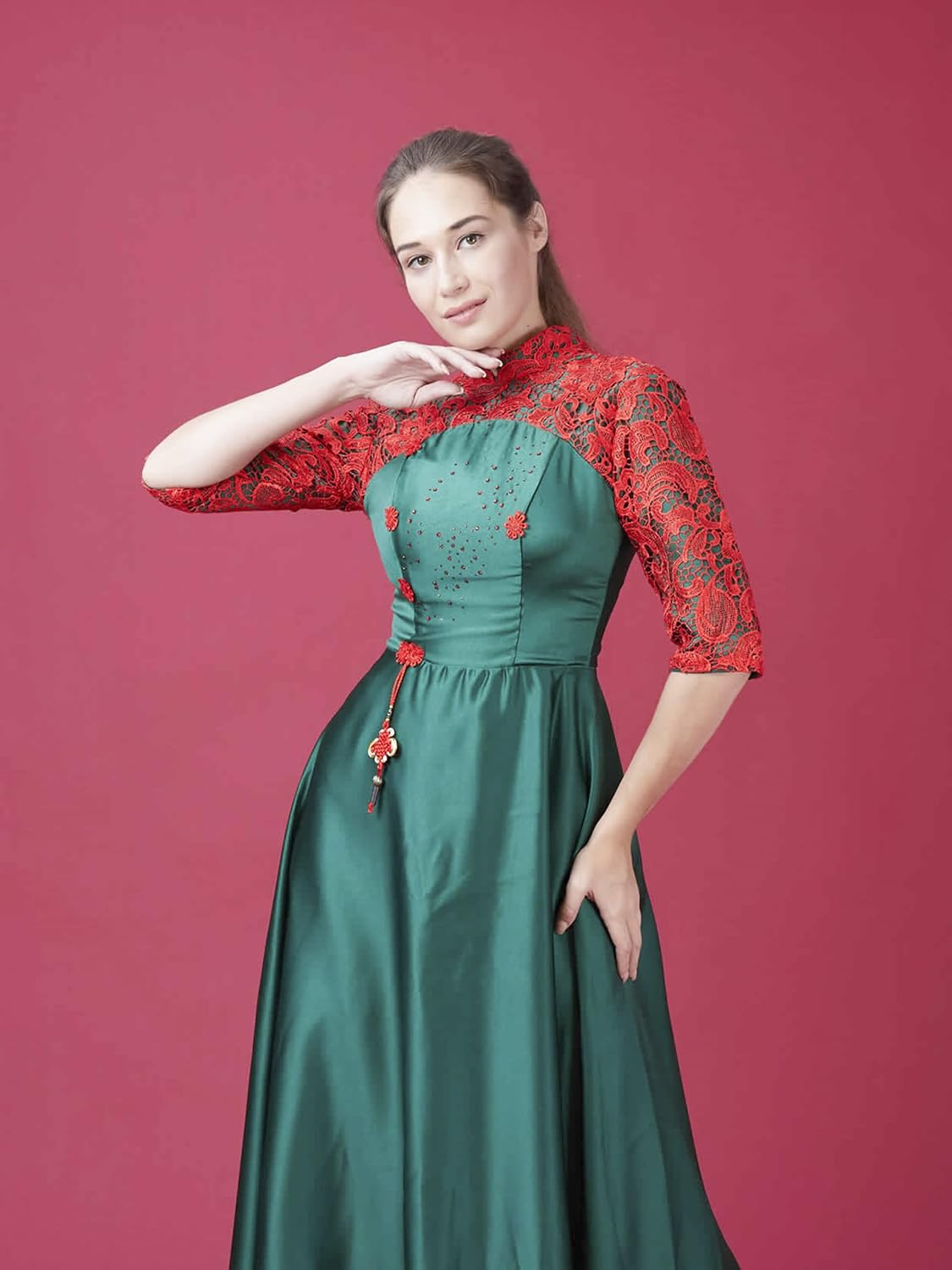 Seamless Photography Background Paper Roll, Red Photo Paper Backdrop for Photography, Video and Streaming (107''x36' Scarlet)