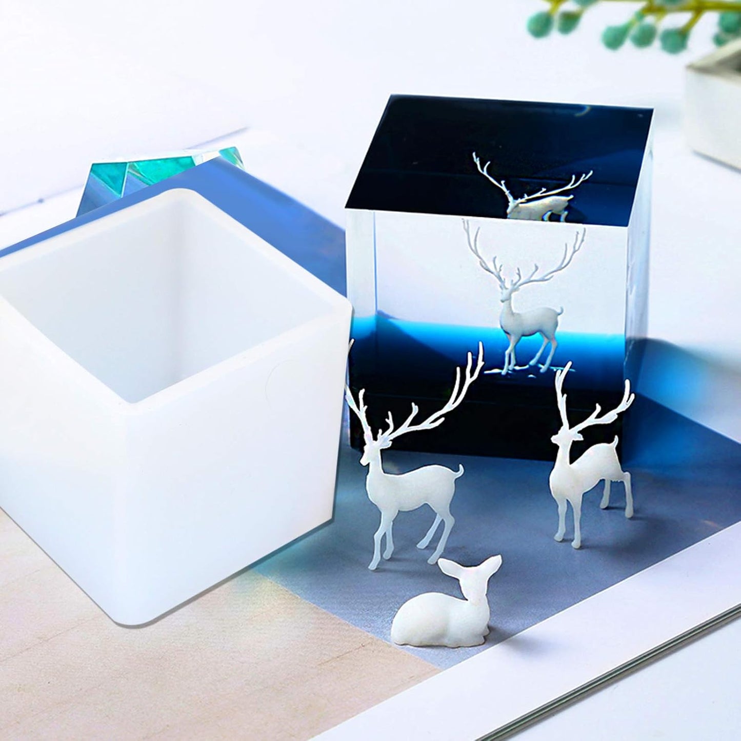 4 Inches Cube Silicone Molds Square Silicone Molds Resin Epoxy Casting Molds