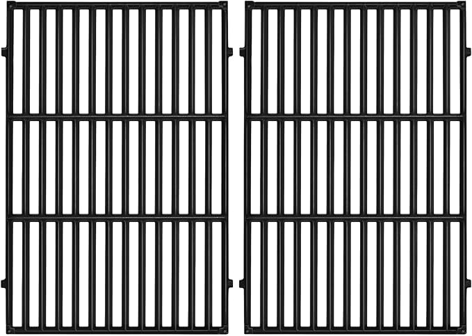 GasSaf 18.75" Grill Grates for Weber Genesis II/LX 300 Grills, Cast Iron Grates for Genesis II E/S 310 315 320 325 340, Replacemenet Parts for Weber 66095 66802 66805 (18.75"x13.25" Each), 2-Pack