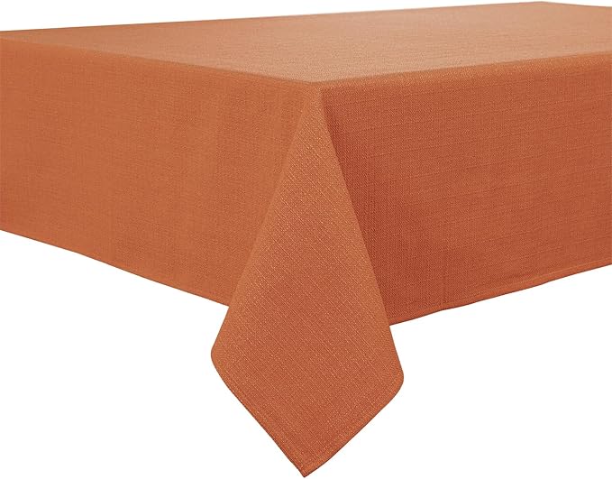BALCONY & FALCON Rectangle Tablecloth Washable Wrinkle Resistant and Water Proof Table Cloth Decorative Linen Fabric Tablecloths for Dining Parties Kitchen Wedding and Outdoor Use (Cinnamon, 57x118)