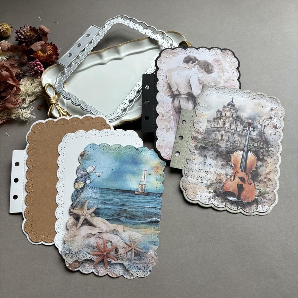 Rectangular Loose-Leaf Lace Die Cuts for Card Making, Background Cutting Dies DIY Album Scrapbooking Decor Paper Craft Metal Die Cuts Party Wedding Decorations