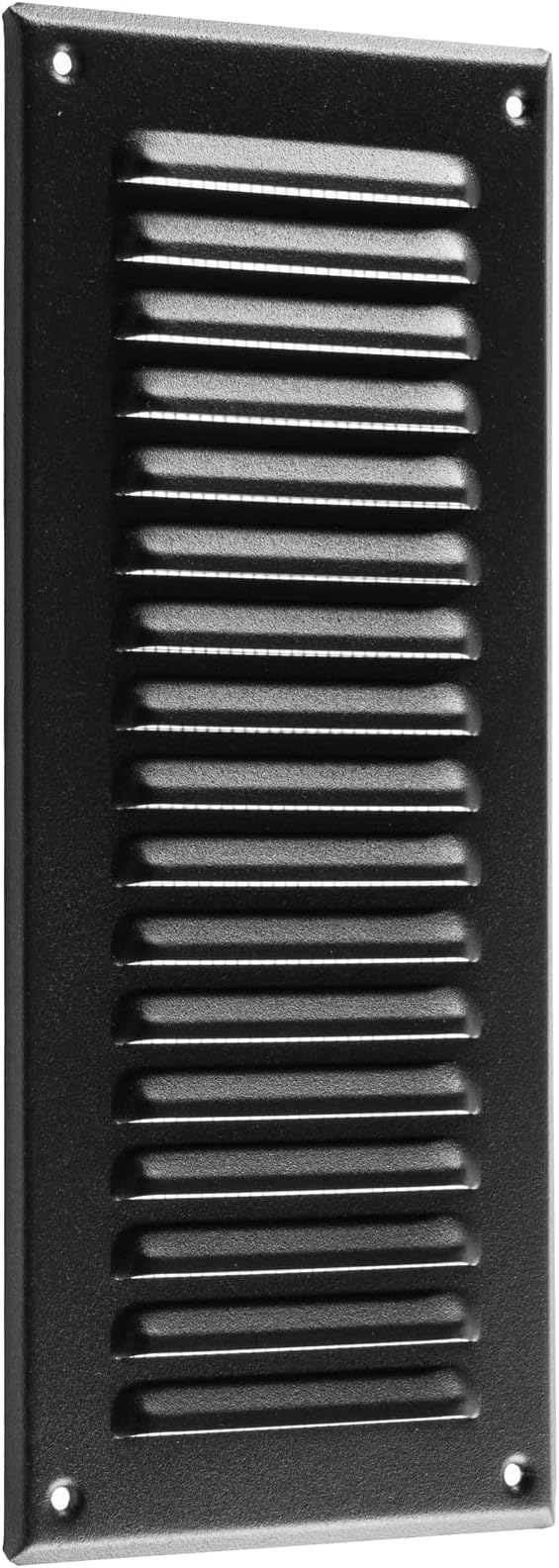 Vent Systems - 3 x 10 Inch (Inner) Black Metal Rectangular Soffit Air Vent Grille Cover, Register Vent Deflector Louver Built-in Mesh HVAC for Bathroom Home Office Kitchen 5" x 12" (Outer)