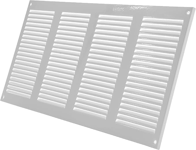 Vent Systems 16" x 8" Inch (Overall Dimensions) Pack of 2 - White - Air Vent Cover Metal Air Return Grill with Built-in Pest Guard Screen HVAC Vent Duct Cover for Home Improvement
