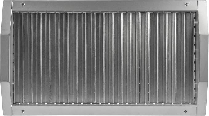Repa Market 17" x 9" Inch Air Exhaust Grille for Round Ducts - 2 Adjustable Louvre Blades - Galvanized Air Supply Vent Cover - Side Fit Round Surface Canal Ducting from 19.68" to 55" Inches