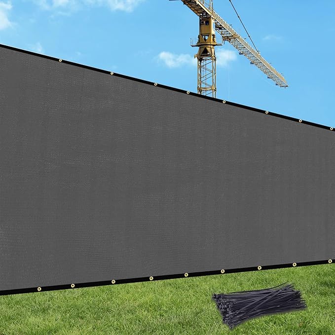 UPGRADE Privacy Fence Screen 8'x22' Dark Grey Outdoor 90% Visibility Blockage 170 GSM Mesh Shade Cover Panels for Backyard,Balcony,Home Decoration with Zip Ties,Customized Avaliable