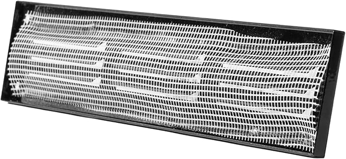 Repa Market 12x2 Inch Air Vent Cover/Black Galvanized Steel Louvered Grill Cover with Mesh Screen/Wall or Ceiling Vent/Durable Flush Mount HVAC Register for Indoor and Outdoor Ventilation