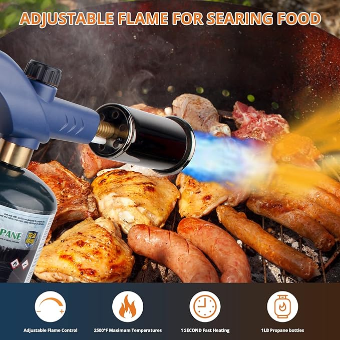 Propane Torch Weed Burner，Weed Torch - Flame Thrower Fire Gun Grill Gun, Blow Torch，Charcoal Lighter Campfire Starter