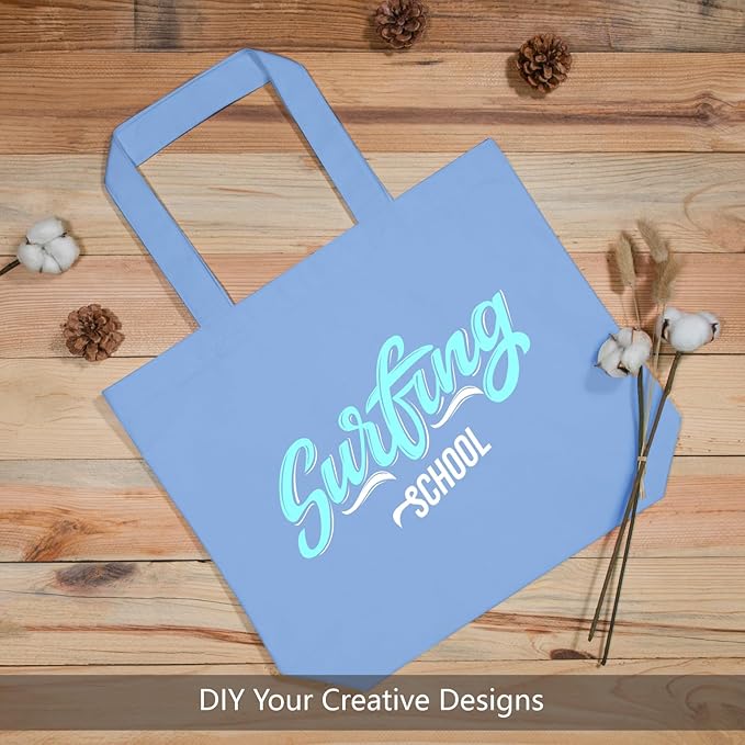 TOPDesign 3-Pack Super Strong Large 12oz Cotton Canvas Tote Bags, Reusable Grocery Shopping Cloth Bags, Fashionable Two-Tone Totes for Crafts, DIY Your Creative Designs
