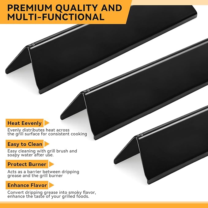 15.3 Inch Porcelain-enameled Steel Flavorizer Bars for Weber Spirit I & II 200 Series, Spirit E210, S210, E220, S220, for Weber Spirit Grill Parts 7635, 3 PCS