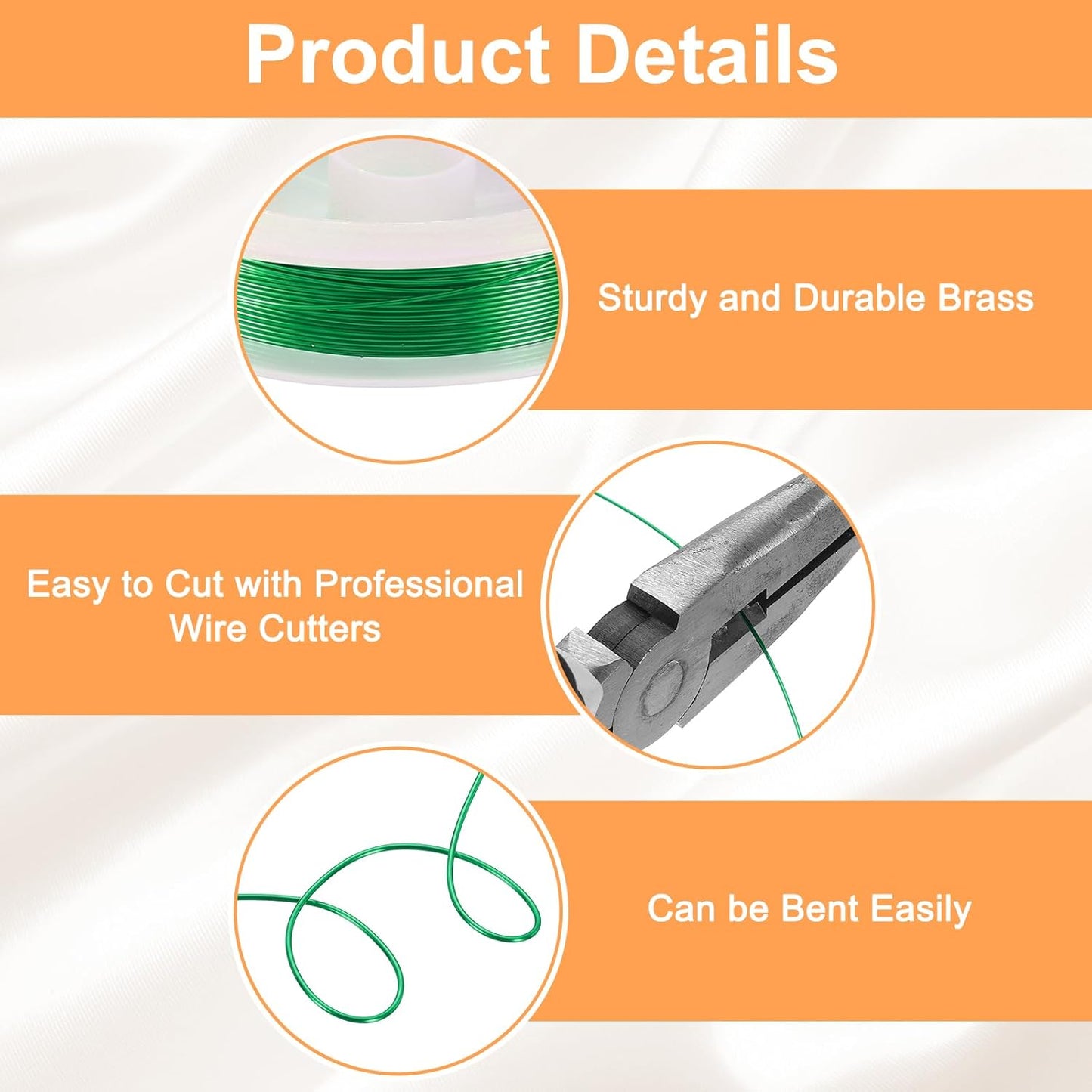 HARFINGTON 20ft Jewelry Wire, 24 Gauge (0.5mm) Brass Craft Soft Metal Tarnish Resistant Copper Beading Wire for Jewelry Making Supplies Crafting, Green