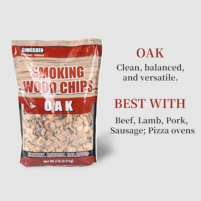 Smoking Wood Chips Variety Pack, 3 Flavors (Oak, Hickory, Apple), 2 lbs × 3 — All-Natural BBQ Smoking Chips for Smoker Box, Electric Smokers, Pellet & Charcoal Grills