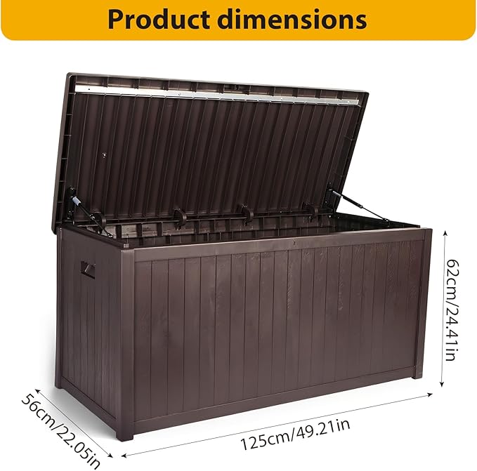ETOYA Extra Wide Deck Box with Seat, Large Lockable Outdoor Storage Bench, Waterproof Resin Patio Container for Furniture Cushions, Garden Tools Organization