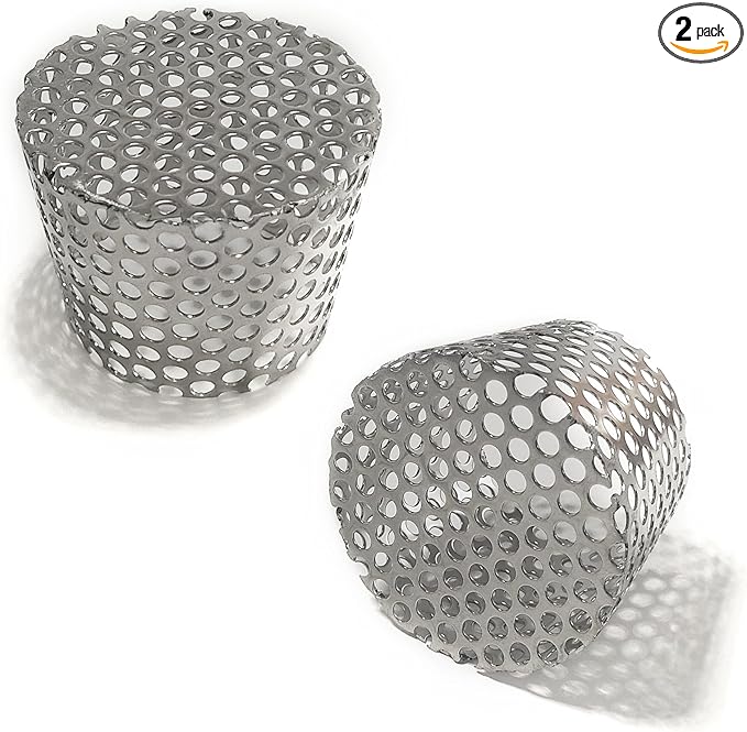 PVC Termination Mesh Vent Cover - 2Pack, Furnace&Roof Vent Cap, OD 2.4 to 2.98in Multihole Mesh for 2.5 to 2.98in ID Pipe, Stainless Steel Conical Vent Mesh, Used for Keep Birds and Leaves Debris Out