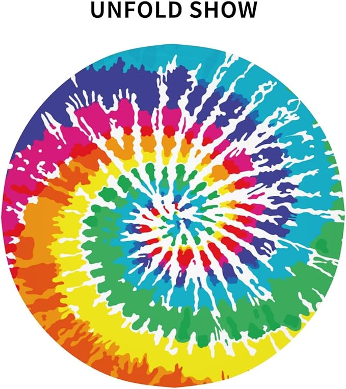 Tie-dye Round Tablecloth - Tie dye Round Tablecloth 60 Inch Waterproof Rustic Table Cloth Fabric Farmhouse Stripe Decorative for Picnic Party Holiday Home Indoor Outdoor