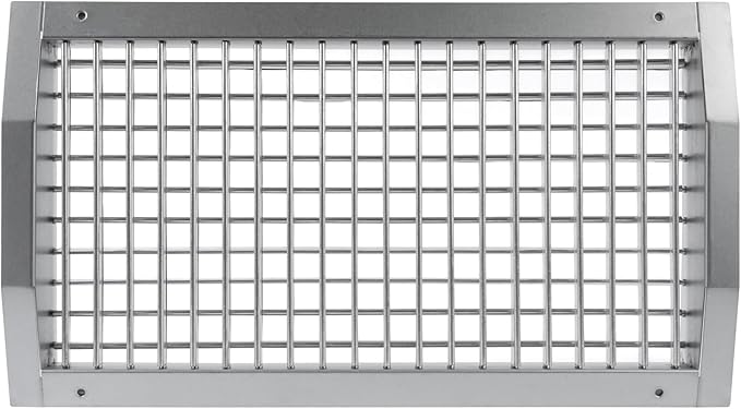 Repa Market 17" x 9" Inch Air Exhaust Grille for Round Ducts - 2 Adjustable Louvre Blades - Galvanized Air Supply Vent Cover - Side Fit Round Surface Canal Ducting from 19.68" to 55" Inches