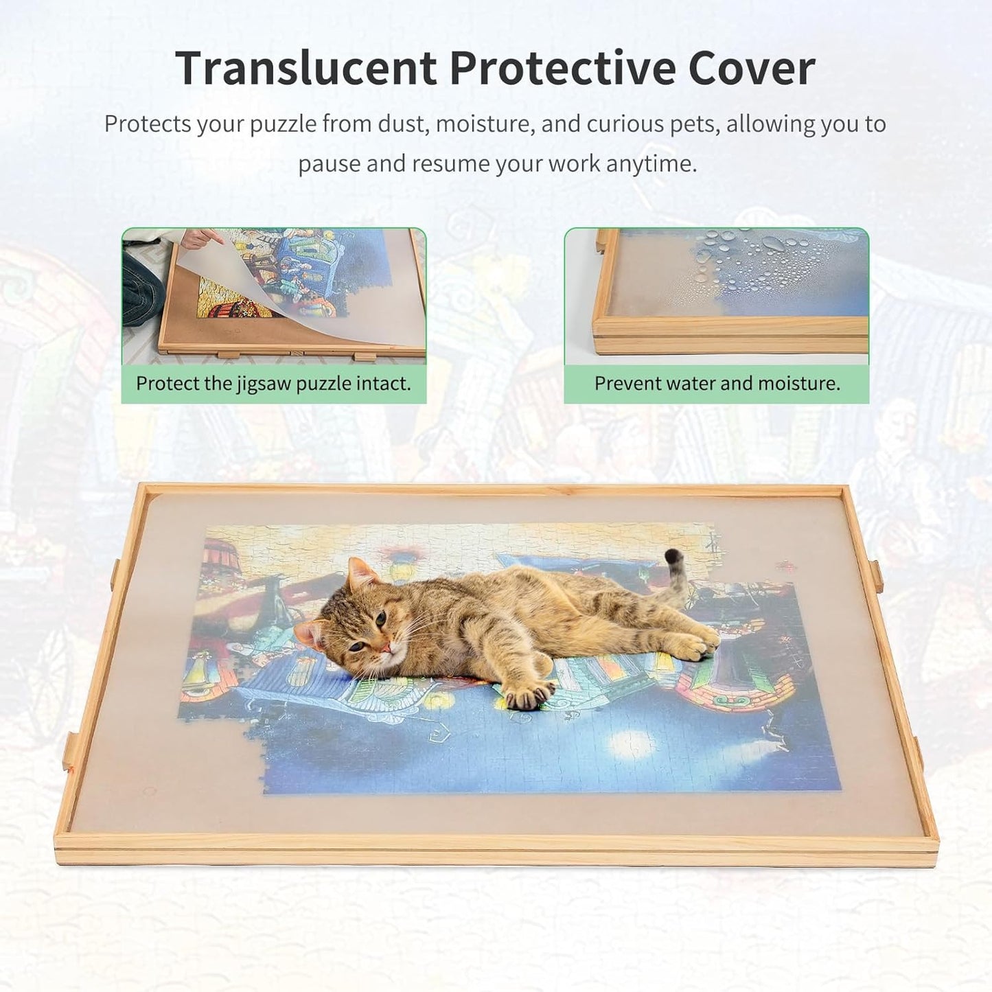 1000 Pieces Rotating Puzzle Board with 4 Drawers,30.16"x22.44" Portable Wooden Jigsaw Puzzle Table with Lazy Susan Spinning Cover for Adults