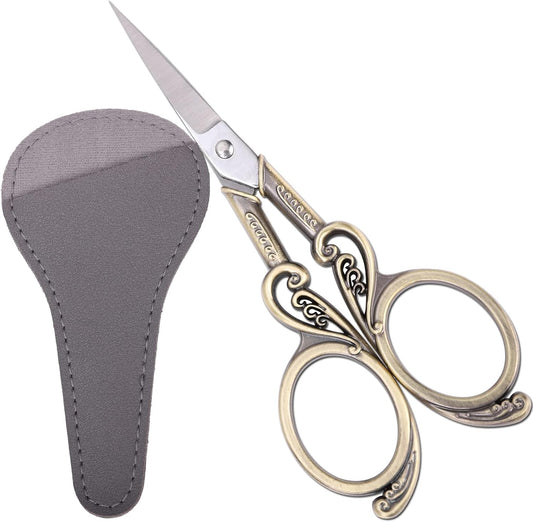 Embroidery Scissors, Small Sharp Precision Sewing Scissor with Cover for Craft, Arts, Needlework, Cross Stitch, Thread Yarn Fabric Detail Cutting DIY Tools 4.5 inches