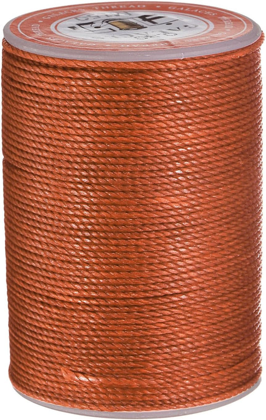 uxcell Round Leather Sewing Waxed Thread, 55m / 60 Yards Wax Polyester String, 0.8mm Waxed Stitching Cord for Leather Crafts, Bookbinding, Bracelets Braided, Burnt Orange
