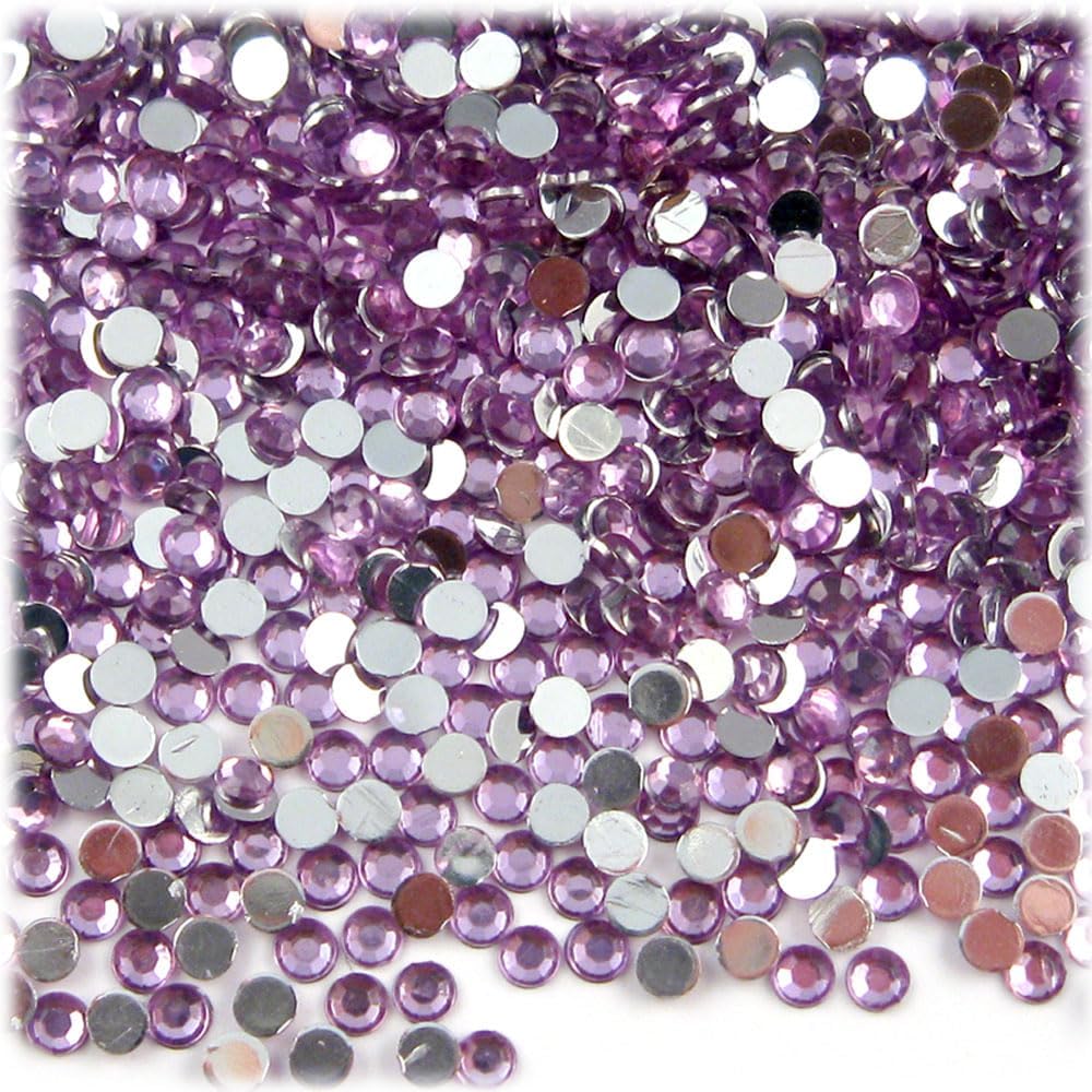 The Crafts Outlet 1,440pc Rhinestones Round 3mm (10ss) Purple (Amethyst)