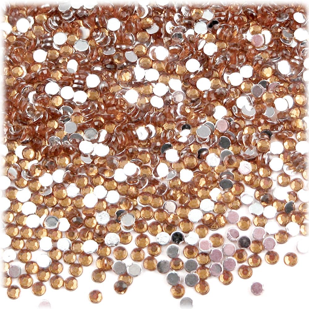 The Crafts Outlet 1,440pc Rhinestones Round 3mm (10ss) Flatback Orange