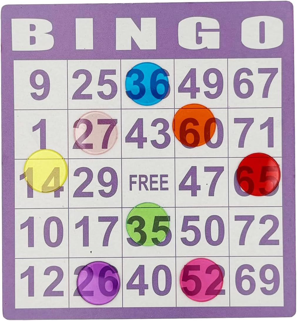 500 Pcs of 3/4 inch Transparent 8 Color Clear Bingo Counting Chips Plastic Markers for Bingo Games, Math Counters,Classroom,Fun Family Game Night, Large Group Games