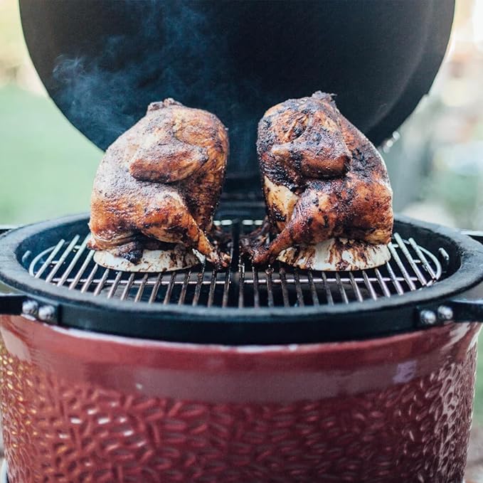 KAMaster 2 in 1 Cast Iron Ash Can Fit Kamado Grill Classic Joe,With Stainless Steel Slid Out Ash Drawer Remove Ash Easier,Ash Can With Foldable Handle Can Use With Fire Grate Or Charcoal Fire Basket