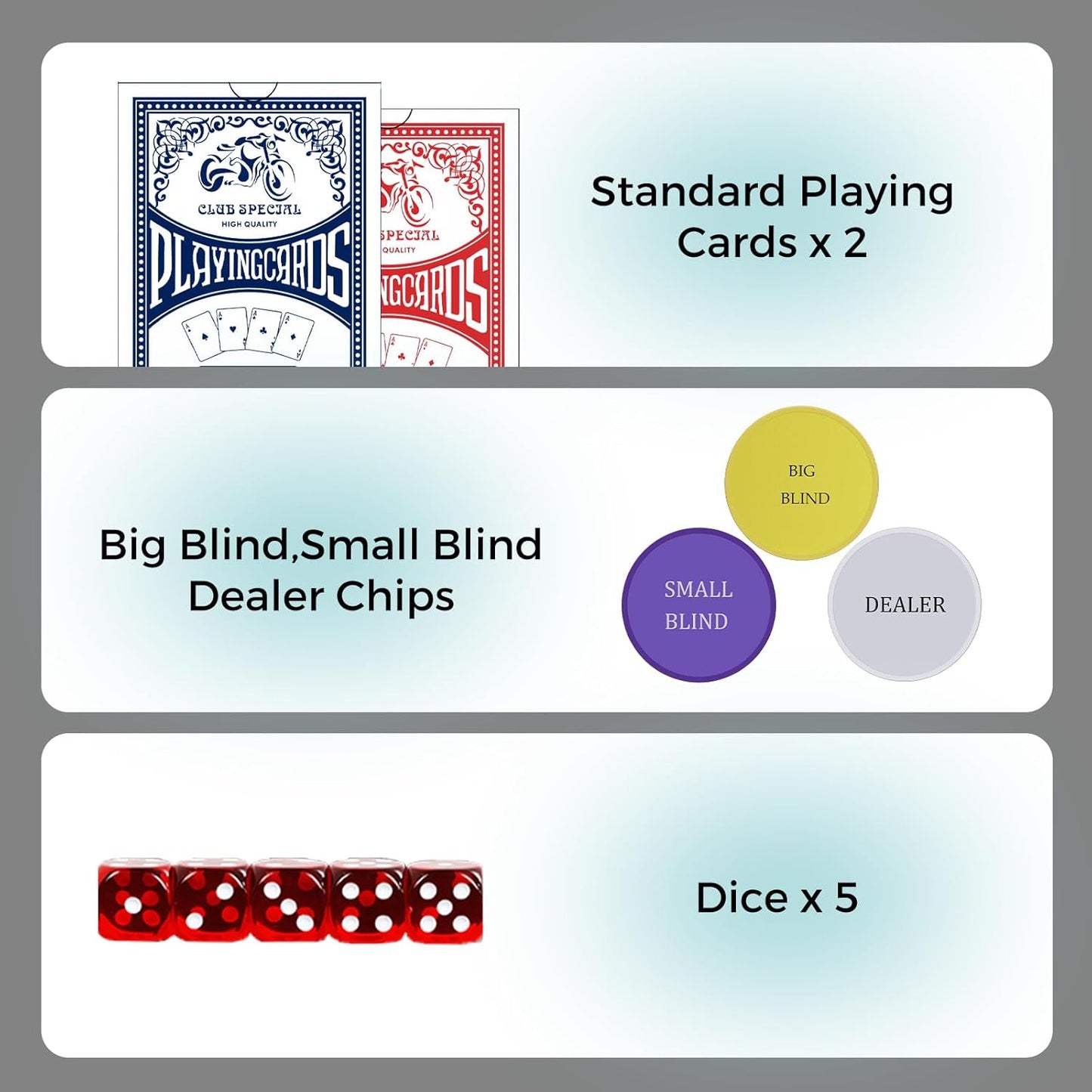 Clay Poker Set with Numbered Chips 300-pcs for Card Board Game, 14g Weight with Playing Cards for Texas Hold'em, Blackjack Gambling, Late Night Poker Games