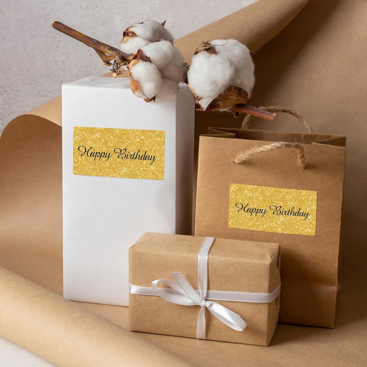 2" x 4" Glitter Gold Thermal Label Stickers,Waterproof Thermal Printer Sticker Labels for Gift Wrapping, Self-Adhesive Name Price Tag DIY Custom Logo Design (250 pcs,Silver)