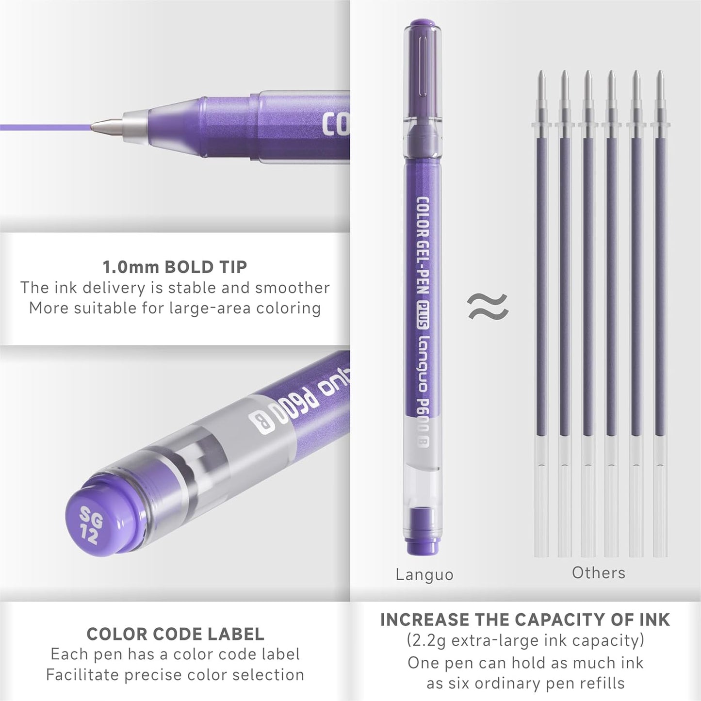 72 Color 1.0mm Glitter Markers for Adults Painting, Christmas Card Drawing, Birthday Blessing Graffiti, Art Bookkeeping DIY Pen