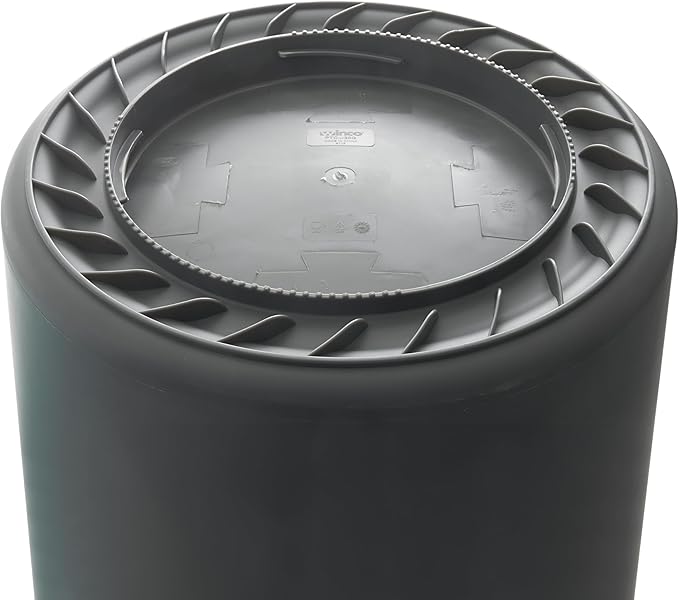Winco Heavy-Duty Round Waste Container/Trash Can, 20 Gallon, Gray