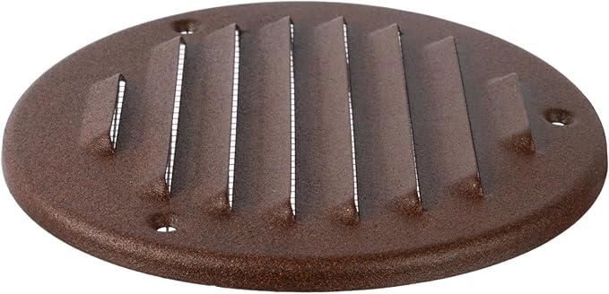 Square Ventilation Grille / 5" Inch Inside Measurement/Brown Metal Air Vent Louver - Inside/Outside use/Ø 5.25" Inch Outer Measurement