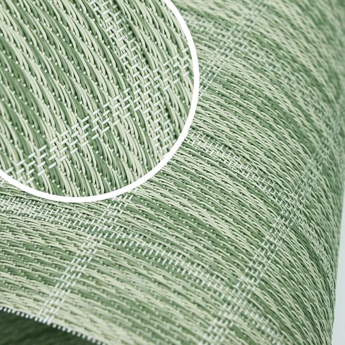 PIGCHCY Countryside Placemats Set of 6 Woven Heat Resistant Placemats Washable Easy to Clean Table Mats for Dining Room and Decor (Pear Green)