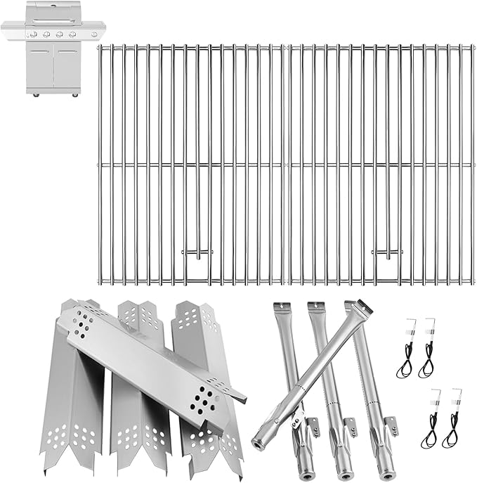 Grill Replacement Parts for Nexgrill 4-Burner 720-0830 720-0830H 720-0830A 720-0830HR 720-0830T, Cooking Grate, Heat Shield and Burner Kit for Nexgrill Replacement Parts 4-Burner 720-0830H