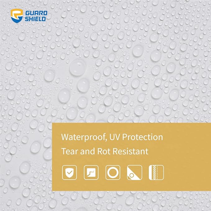 GUARD SHIELD White Tarp 10x16 Feet Medium Duty All Purpose Poly Tarps Cover 7mil
