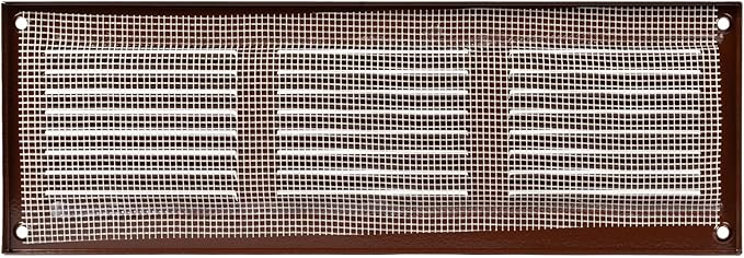 Repa Market 12x4 Inch Air Vent Cover/Brown Galvanized Steel Louvered Grill Cover with Mesh Screen/Wall or Ceiling Vent/Durable Flush Mount HVAC Register for Indoor and Outdoor Ventilation