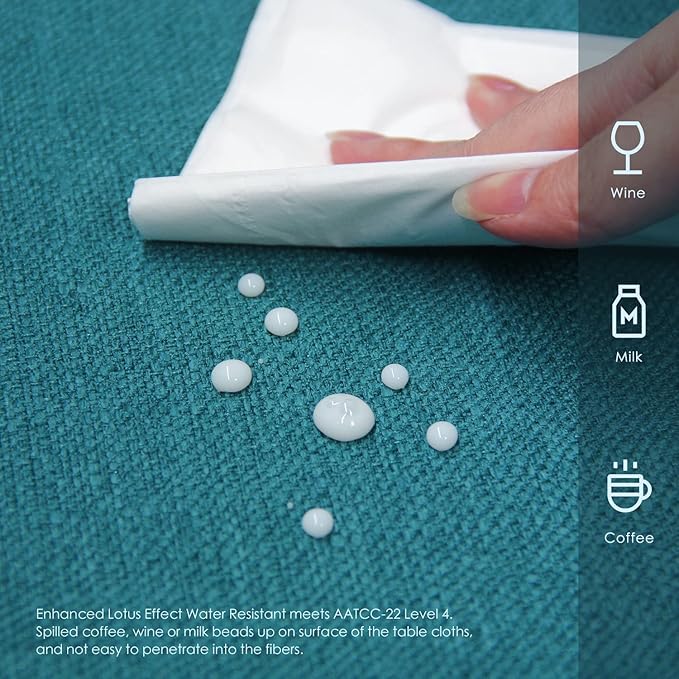BALCONY & FALCON Rectangle Tablecloth Washable Wrinkle Resistant and Water Proof Table Cloth Decorative Linen Fabric Tablecloths for Dining Parties Kitchen Wedding and Outdoor Use (Teal, 57x85)