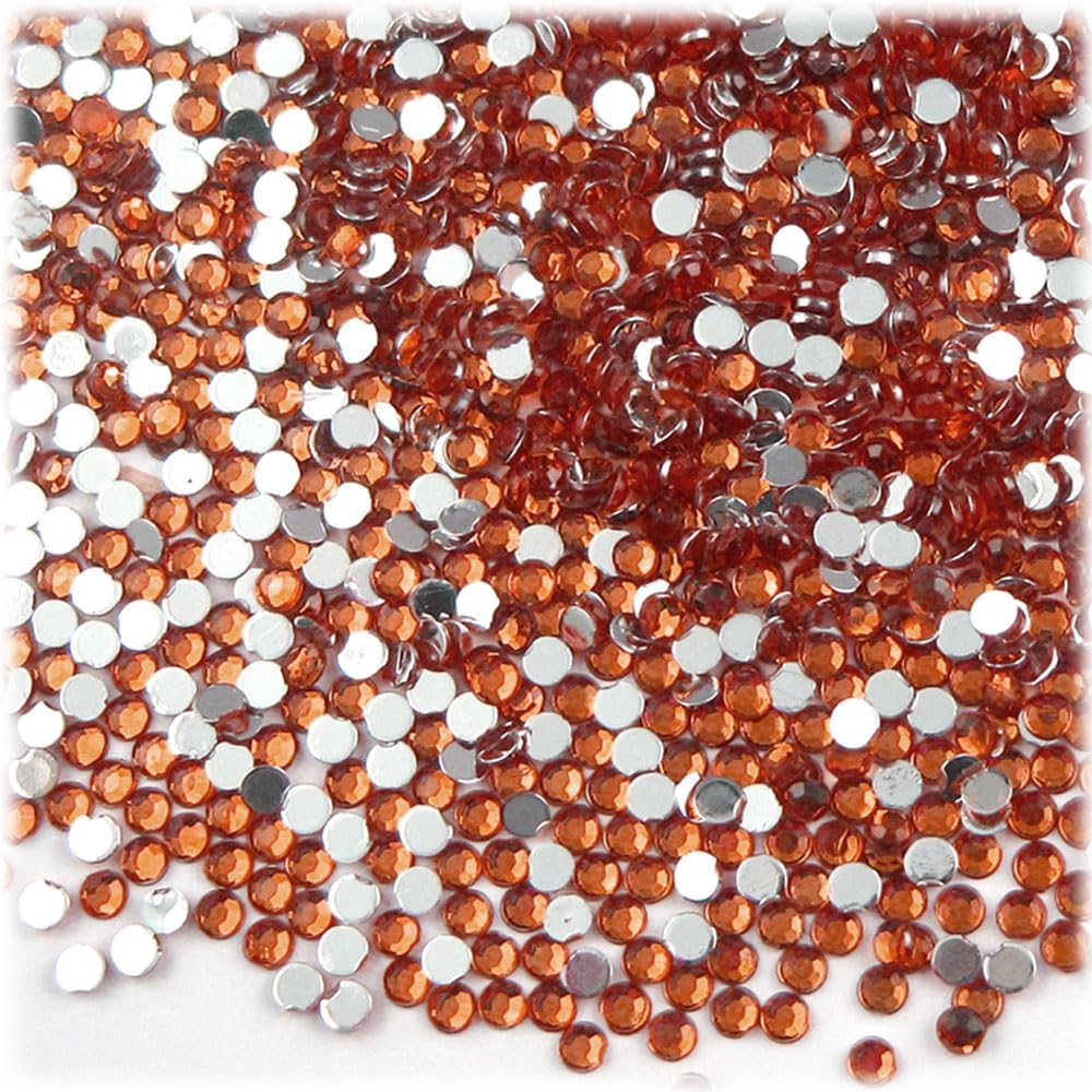 The Crafts Outlet 1,440pc Rhinestones Round 3mm (10ss) Flatback Orange
