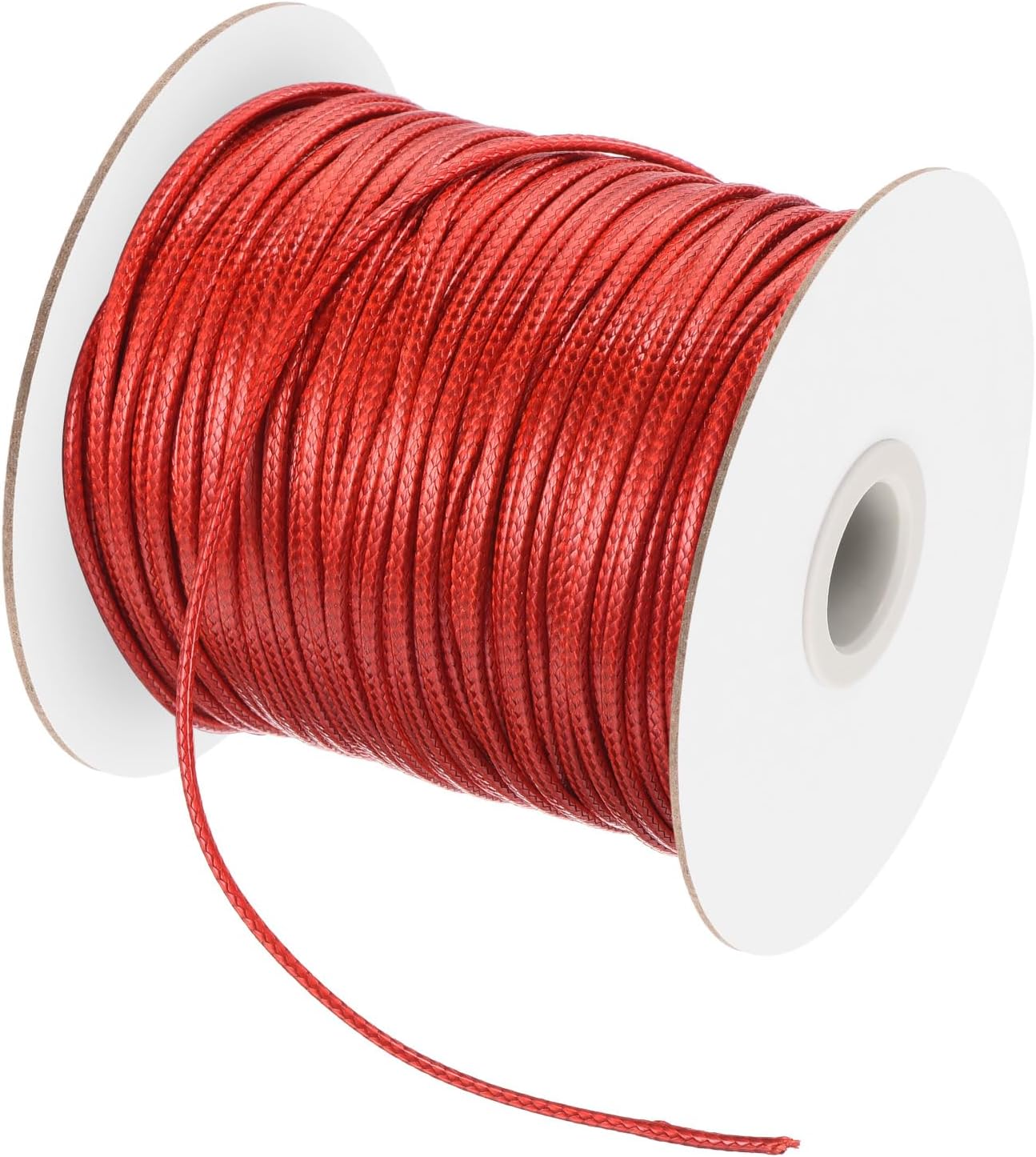 MECCANIXITY Waxed Cord 2mm Waxed Polyester Cord 98 Yard Wax String for Bracelet Making, Necklaces, Beading, Jewelry Making and DIY Crafts(Red)
