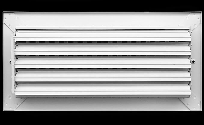 14"w X 6"h Adjustable AIR Supply Diffuser - HVAC Vent Cover Sidewall or Ceiling - Grille Register - High Airflow - White [Outer Dimensions: 15.75"w X 7.75"h]
