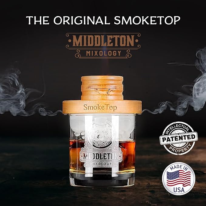 SmokeTop Cocktail Smoker Kit 5 Pack - Old Fashioned Chimney Drink Smoker for Cocktails, Whiskey, & Bourbon With 2oz Sample Wood Chips - by Middleton Mixology