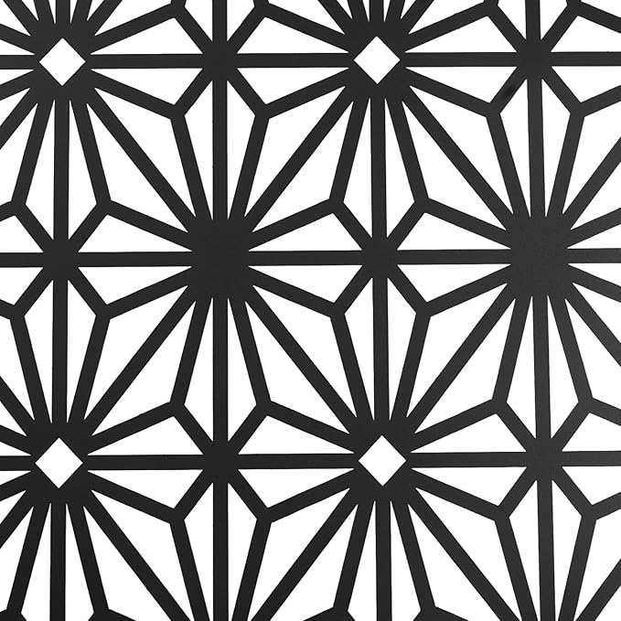 75" H×35" W Decorative Outdoor Privacy Screen with Stand, Outdoor Decor Privacy Fence Screen Metal Fence Panels, Free Standing Metal Divider for Patio Lawn Deck (Black-Snowflake)