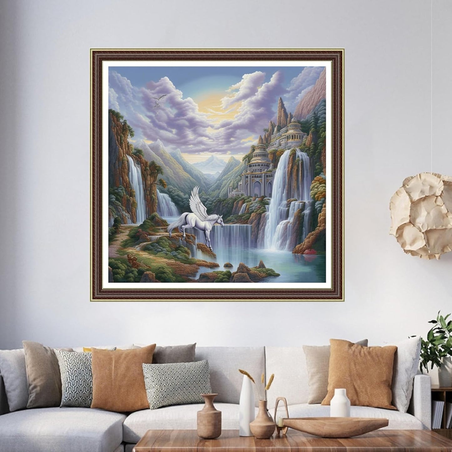 Foxhool Beginners Cross Stitch Kits Stamped Full Range of Embroidery Kits for Adults DIY Cross Stitches kit Embroidery Patterns for Needlepoint kit-Tianma Castle 17.7x17.7 inch