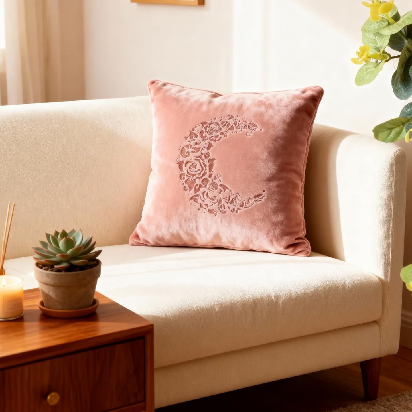 TIAMECH A4 Reusable Moon Flower Stencil for Painting - Rose Crescent Layering Template, DIY Wall Art, Wood Furniture, Scrapbook & Crafts (8.3x11.7inch)